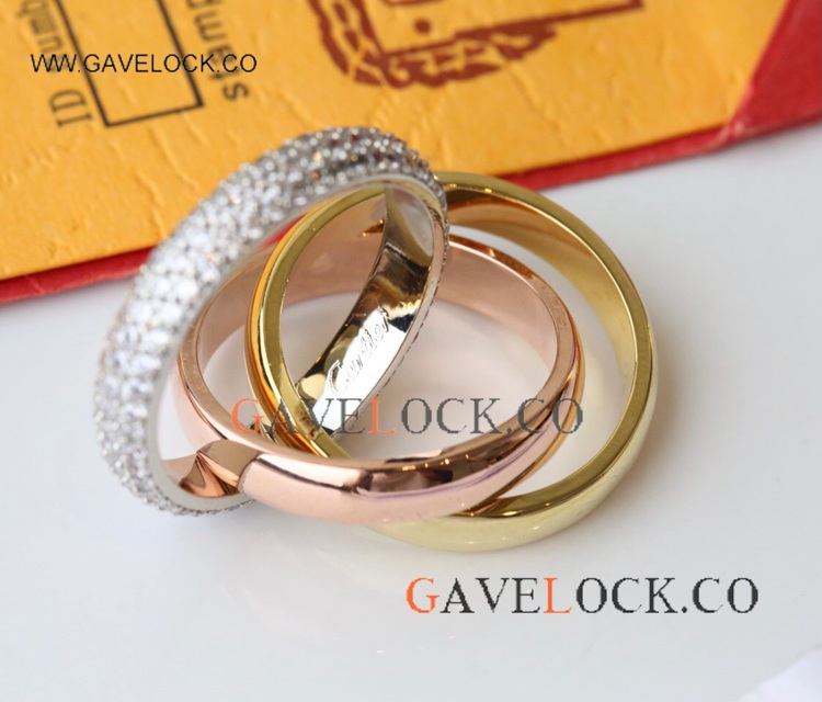 AAA Quality Cartier Trinity de Ring with Diamonds